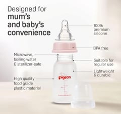 Pigeon Peristaltic Nipple Slim Neck Baby Bottle 120 ml BPA Free