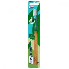 TePe Choice Soft Toothbrush - Reusable Beechwood Handle with 3 Replacement Heads