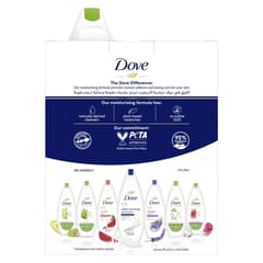طقم غسول الجسم دوف (Dove) المنعش بالخيار والشاي الأخضر - مع ليفة هدية داخل الصندوق