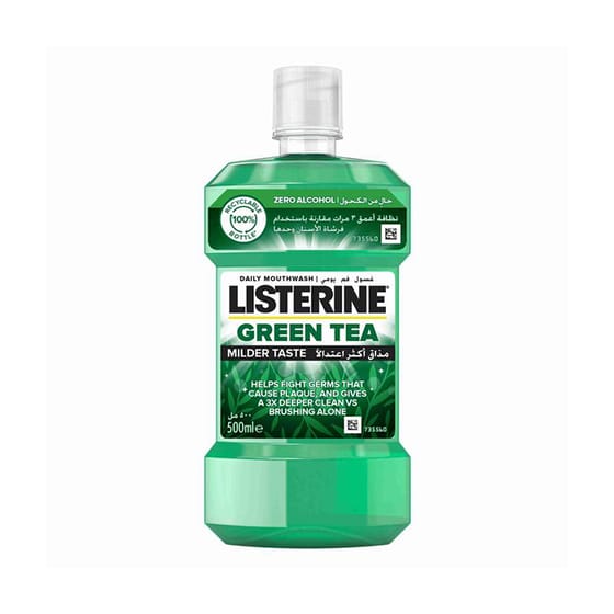 Listerine Green Tea Milder Taste Zero Alcohol Mouthwash 500 ml