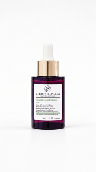 Cherry Blossom Glycolic Acid Serum 5% for Exfoliating & Brightening 30ml